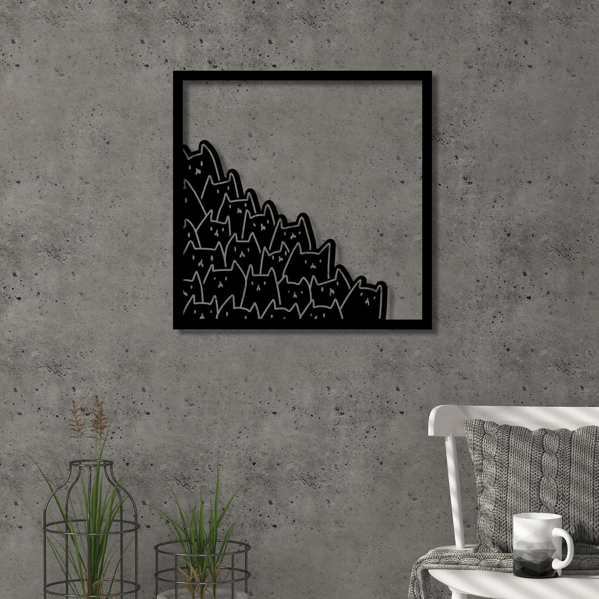 Decortieliving - Metal Wall Art-no.10 Meow
