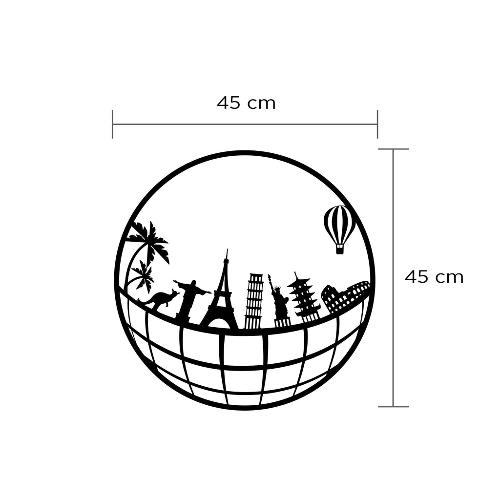 Decortieliving - Metal Wall Art-no:21 Travel