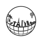 Decortieliving - Metal Wall Art-no:21 Travel