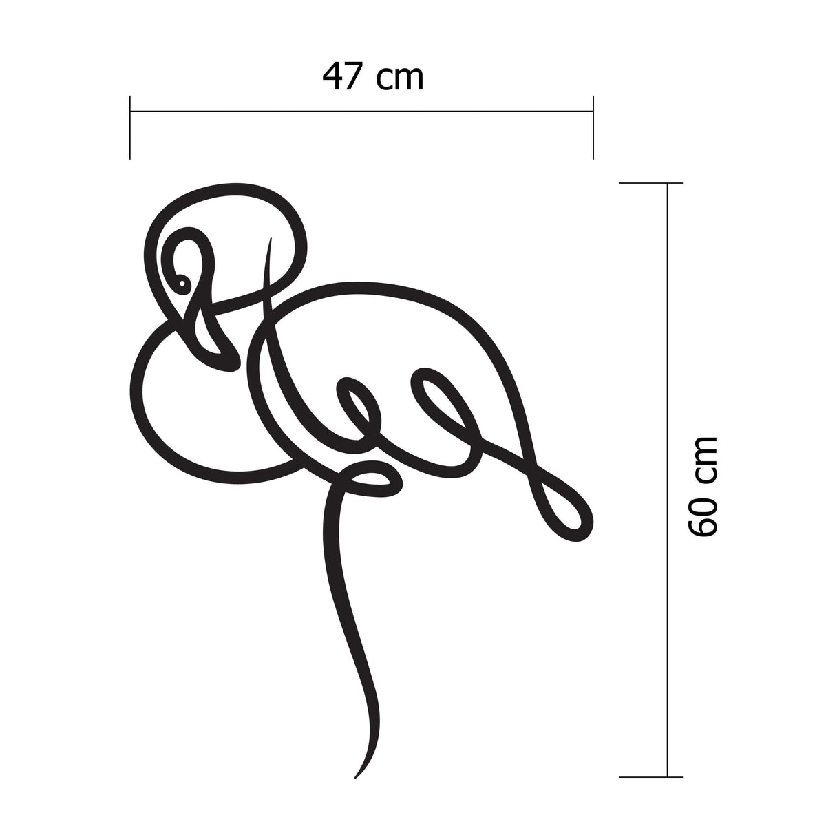 Decortieliving - Metal Wall Art-no:37 Flamingo