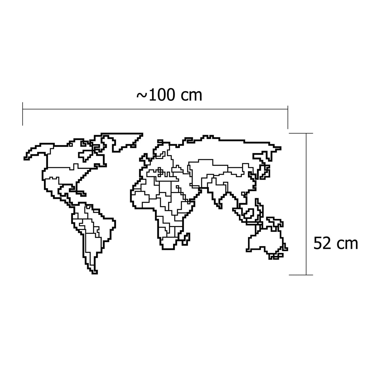 Decortieliving - Metal Wall Art-no:41 World Map