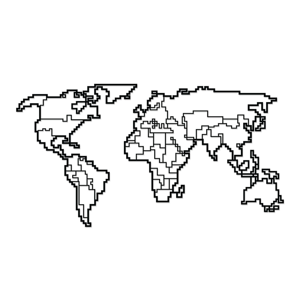 Decortieliving - Metal Wall Art-no:41 World Map