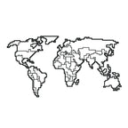 Decortieliving - Metal Wall Art-no:41 World Map