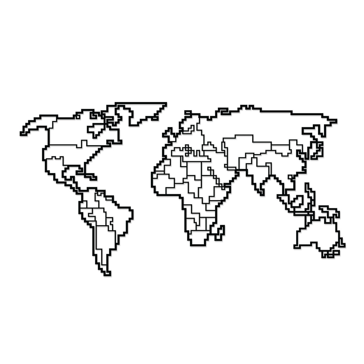 Decortieliving - Metal Wall Art-no:41 World Map