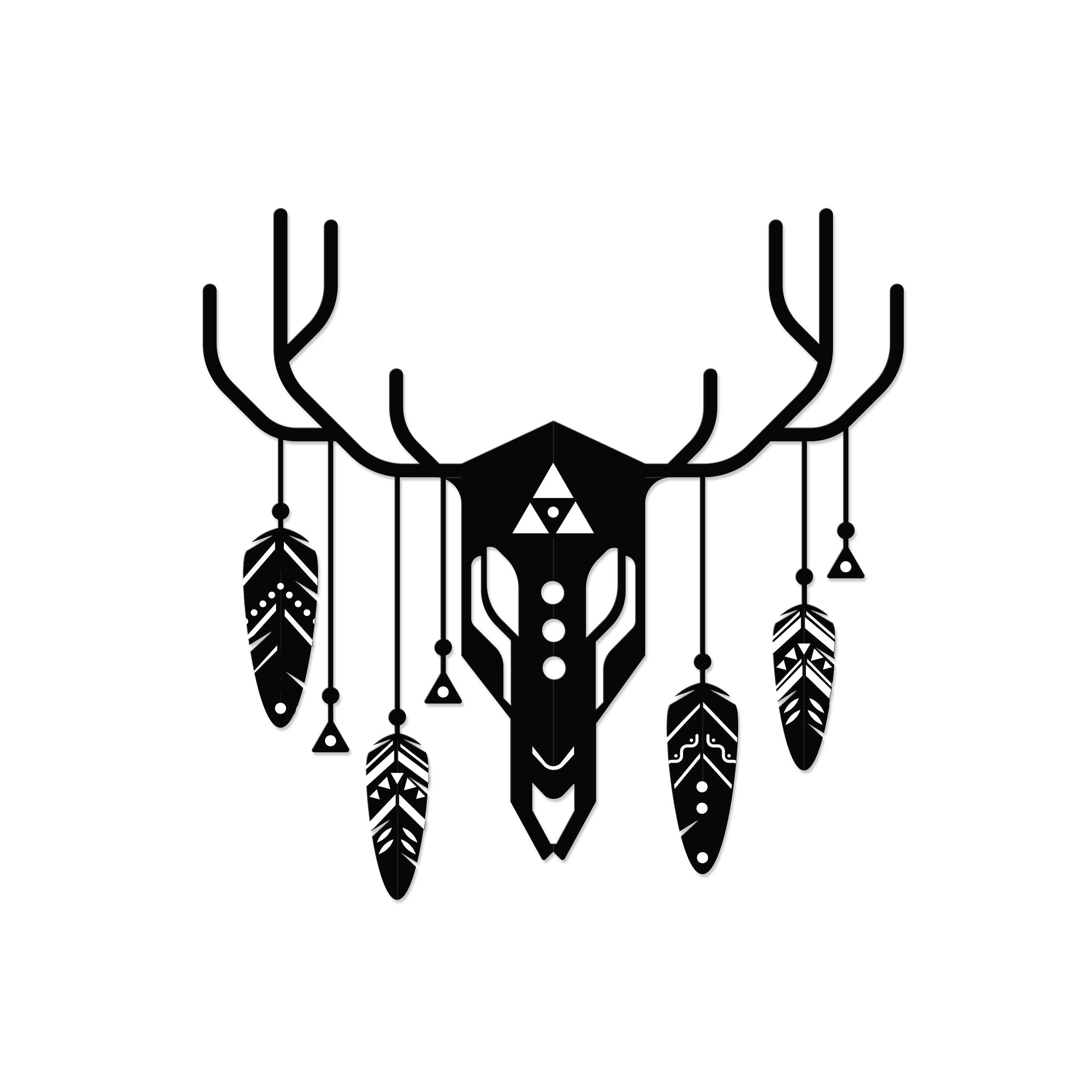 Decortieliving - Metal Wall Art-no:47 Deer Totem