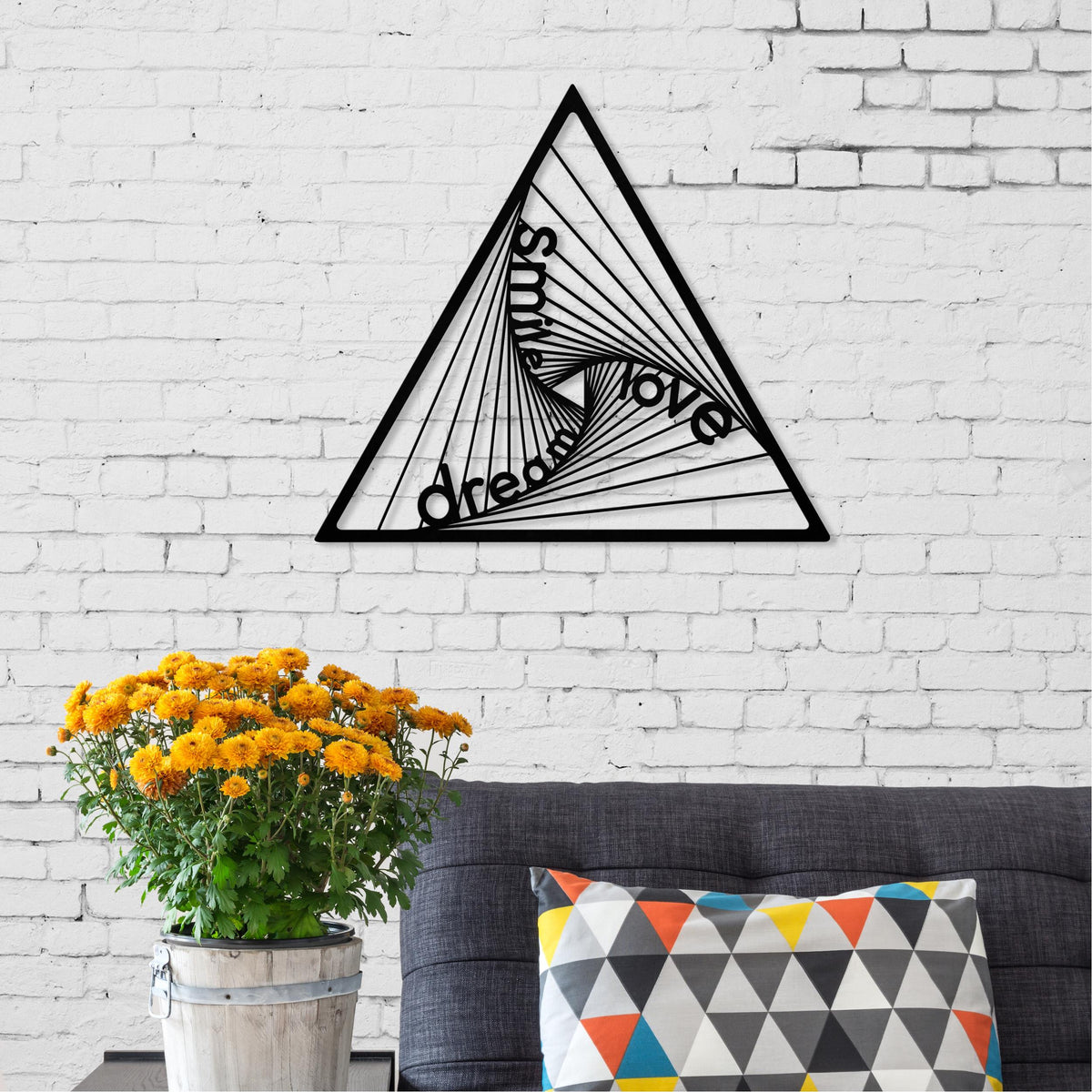 Decortieliving - Metal Wall Art - DSL - Dream Smile Love