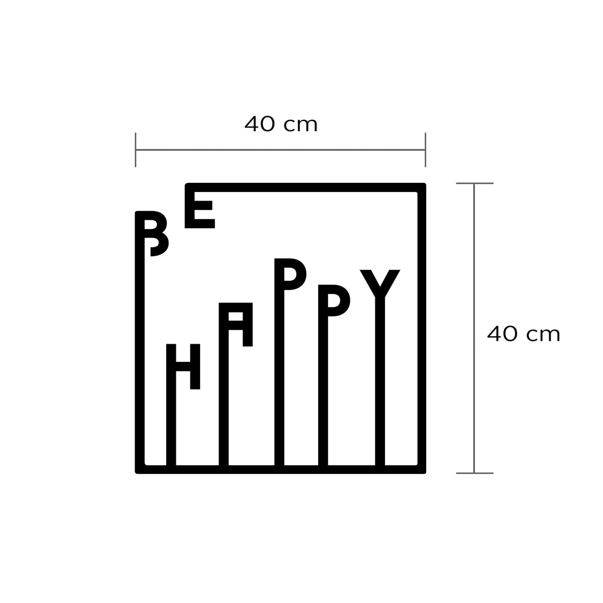 Decortieliving - Metal Wall Art-No.16 Be Happy