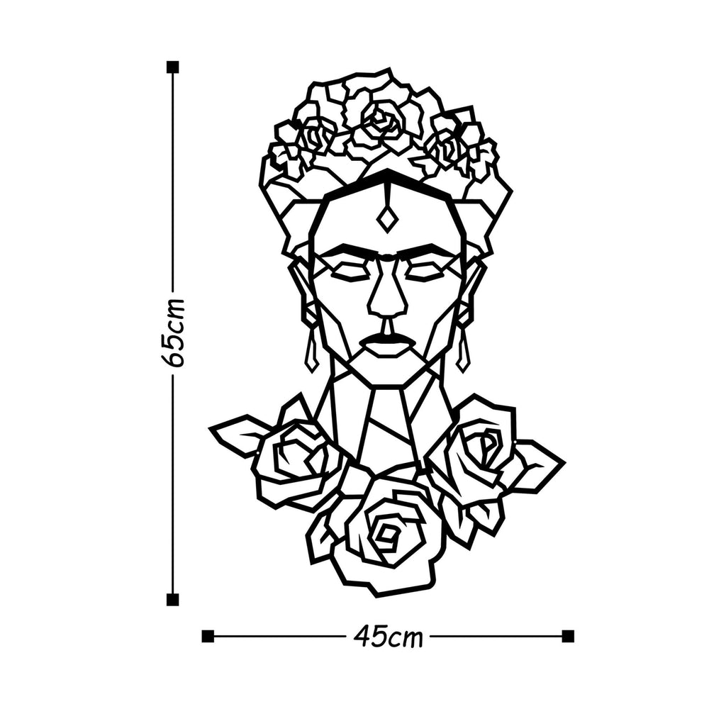Decortieliving - Metal Wall Art Frida Rose Black