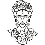 Decortieliving - Metal Wall Art Frida Rose Black