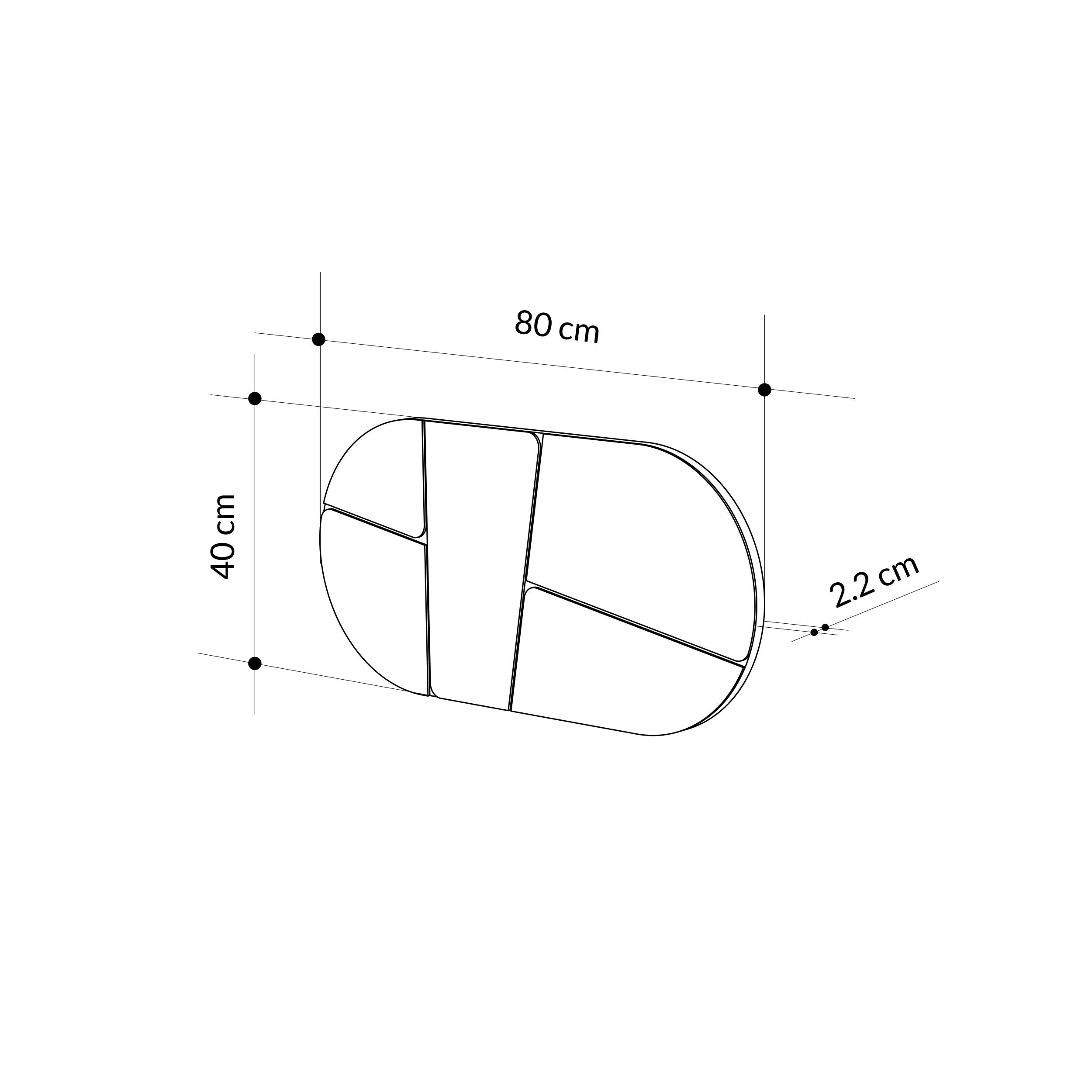 Miroir mural rond Otis White