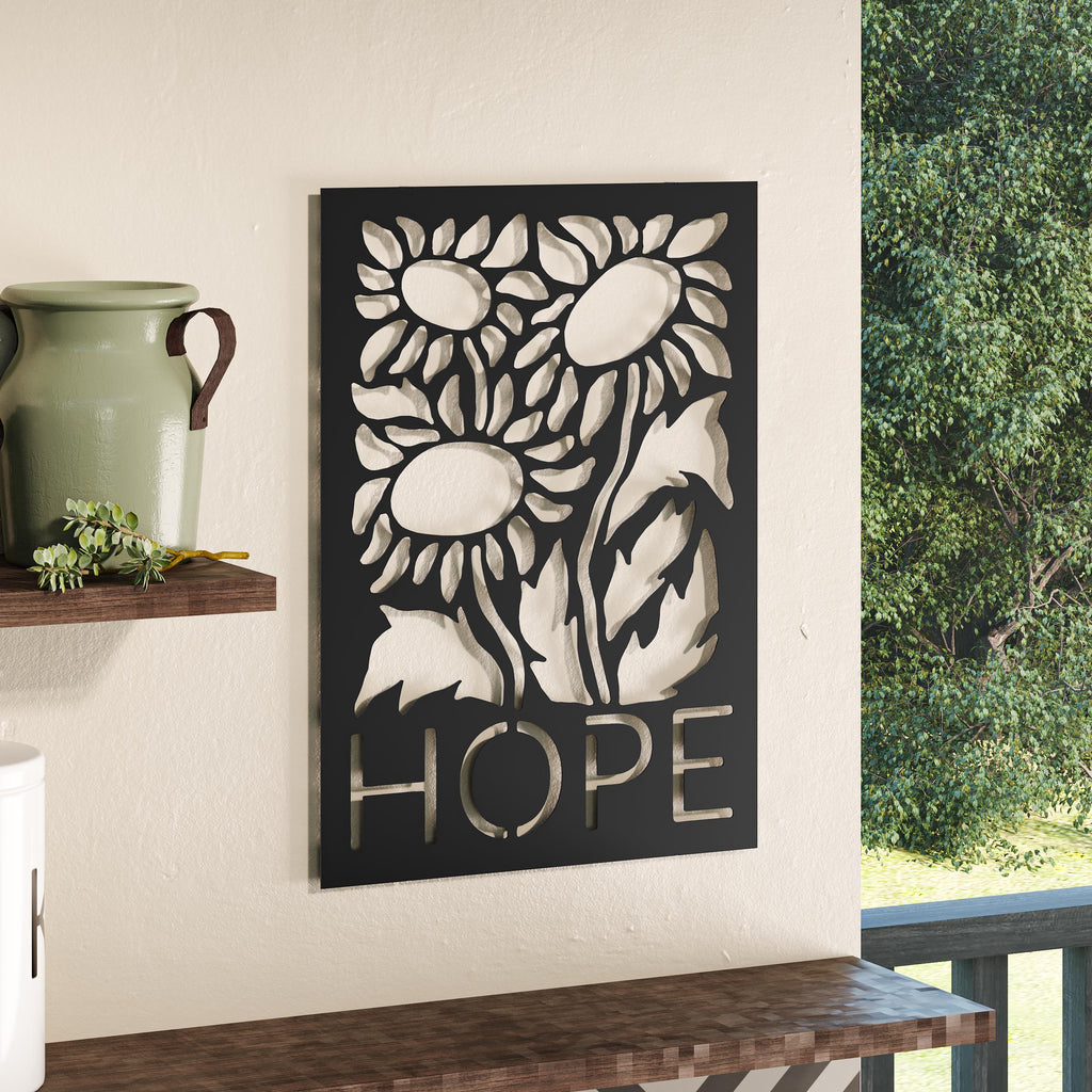 Decortieliving - Metal Wall Art - Hope