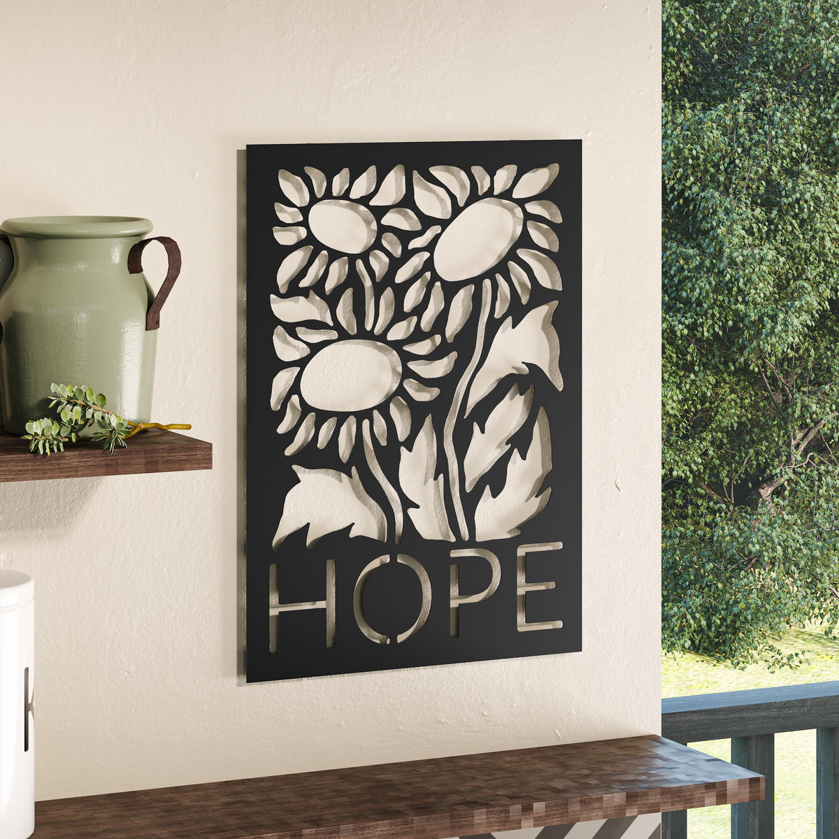 Decortieliving - Metal Wall Art - Hope