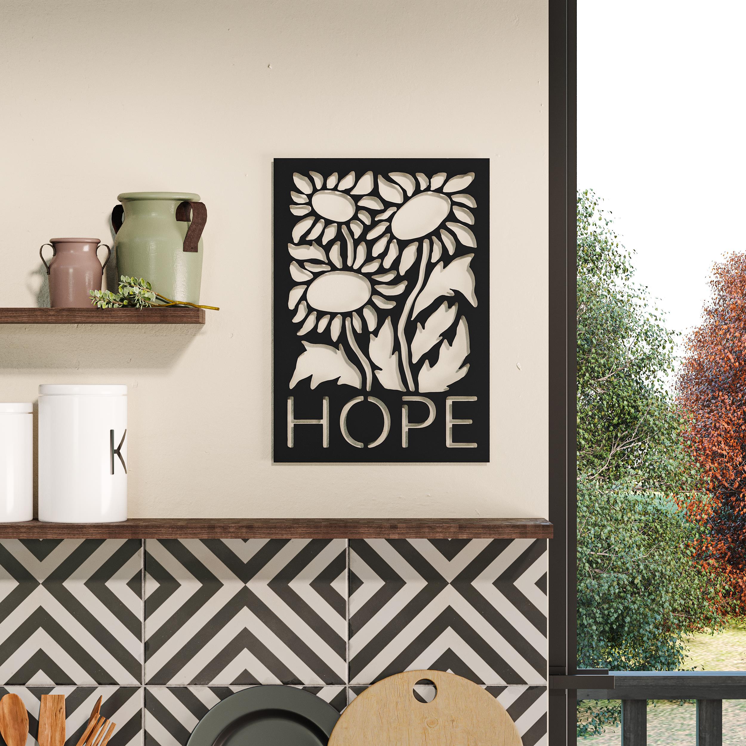 Decortieliving - Metal Wall Art - Hope