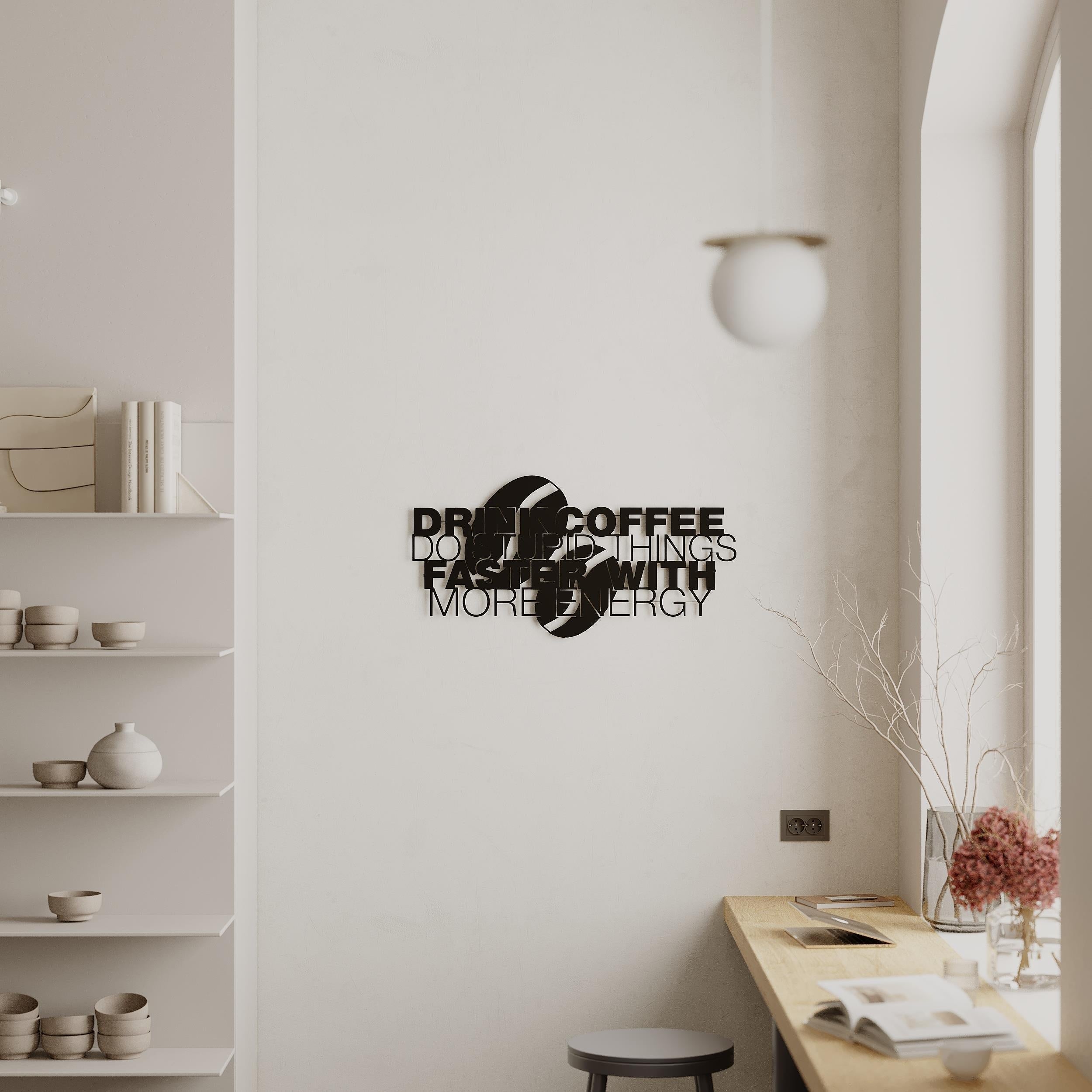 Decortieliving - Metal Wall Art Coffee For More Energy