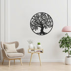 Decortieliving - Metal Wall Art - Tree with Birds 60cm