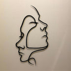 Decortieliving - Metal Wall Art-Two Face 75x42 Cm