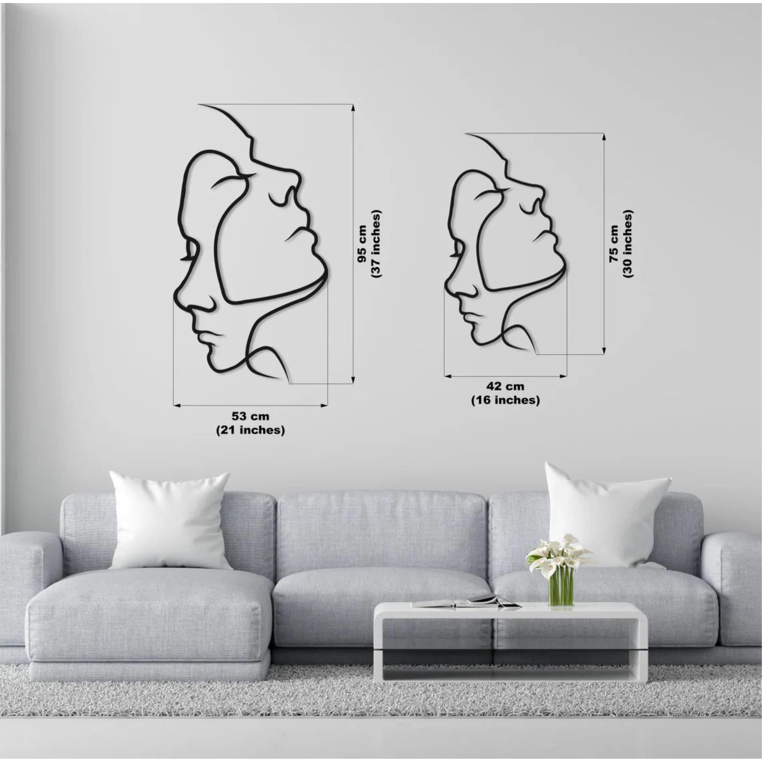 Décoration murale en métal - Two Face 75x42 cm