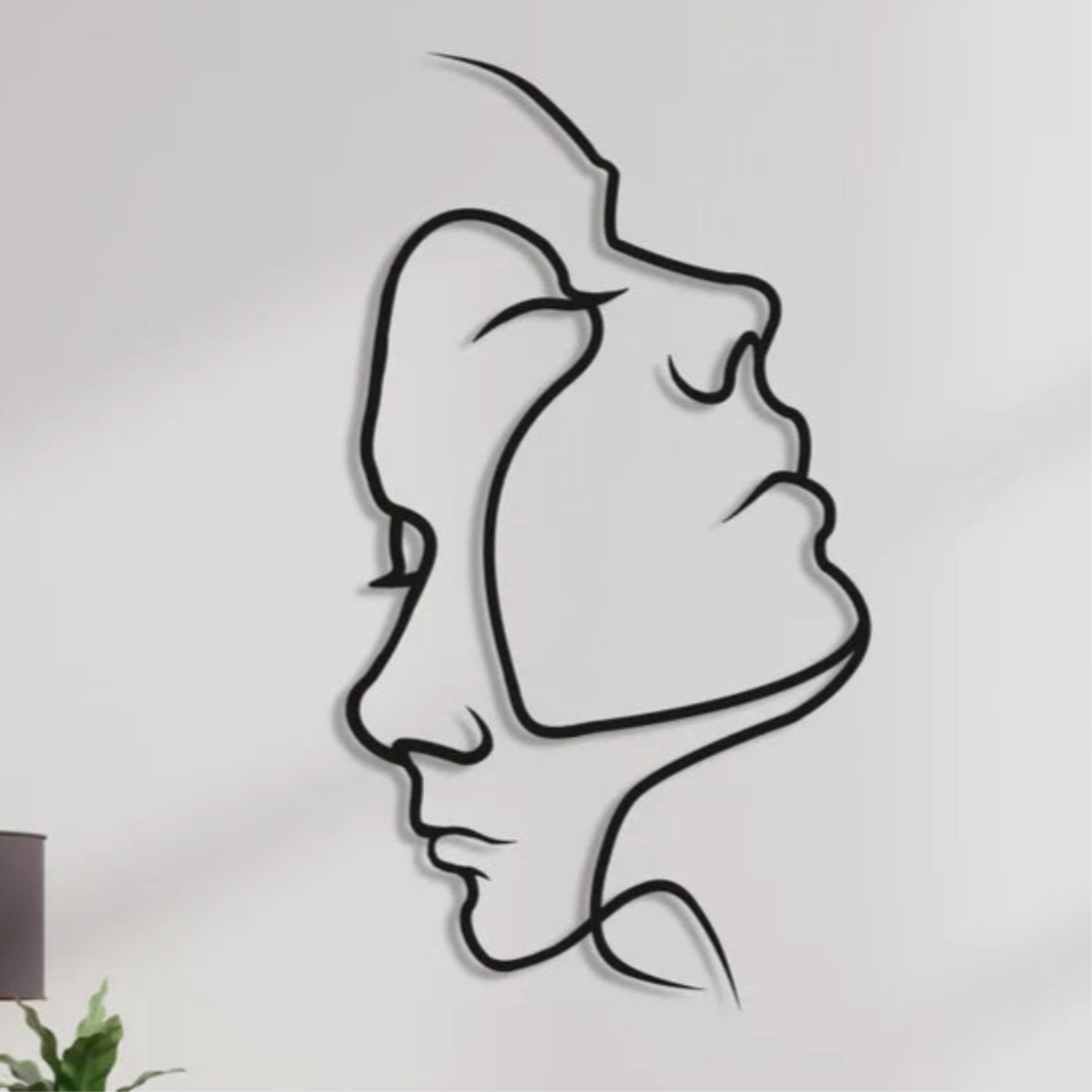 Décoration murale en métal - Two Face 75x42 cm