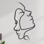 Decortieliving - Metal Wall Art-Two Face 75x42 Cm