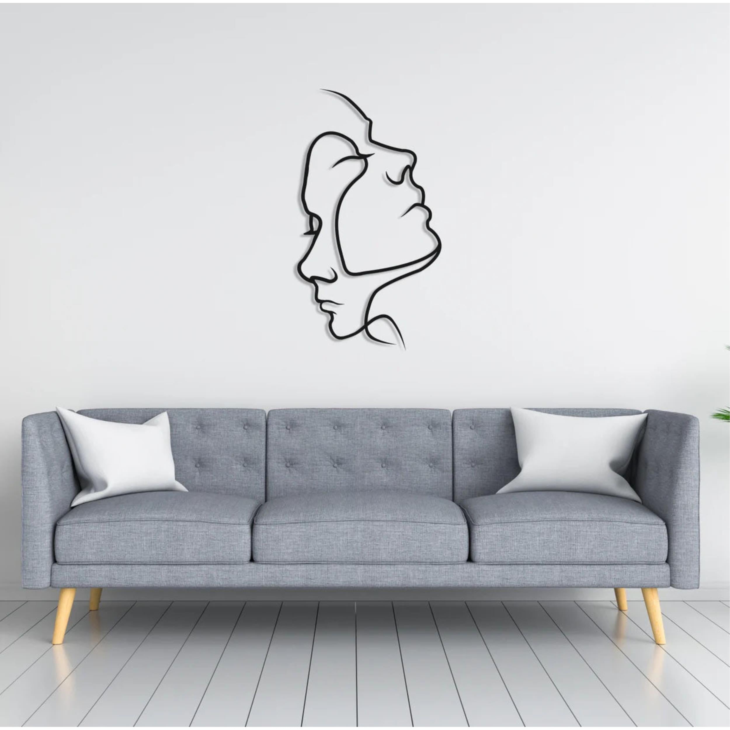 Décoration murale en métal - Two Face 75x42 cm