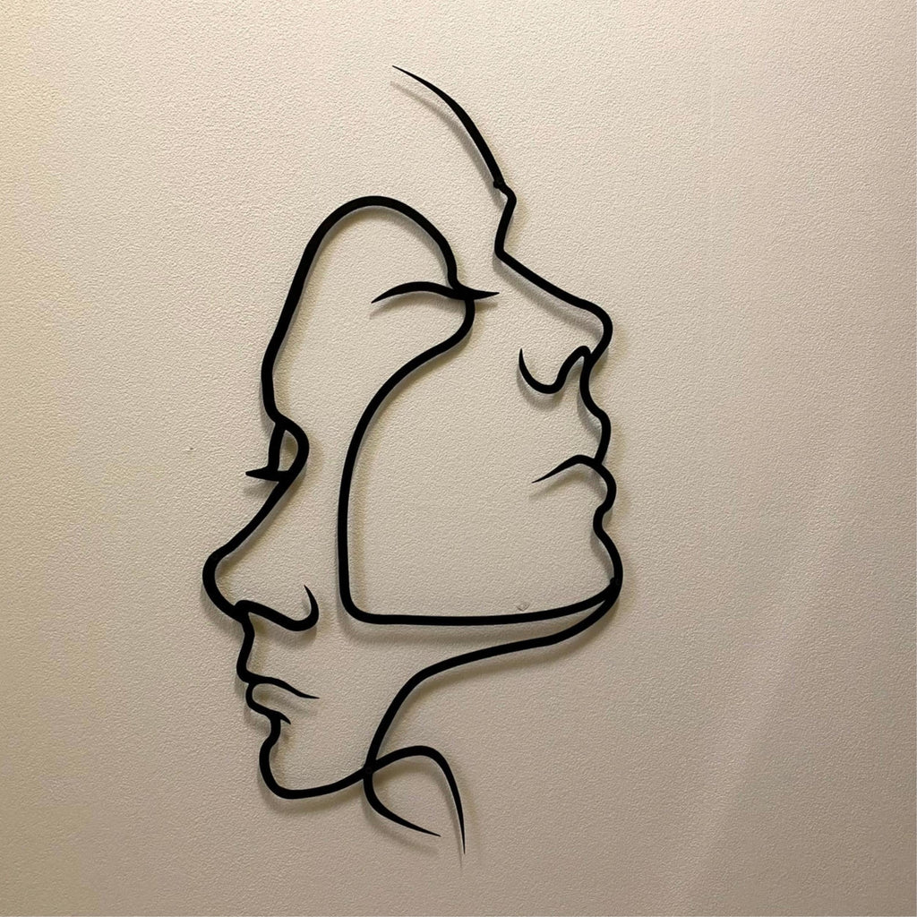 Décoration murale en métal - Two Face 95x53 cm