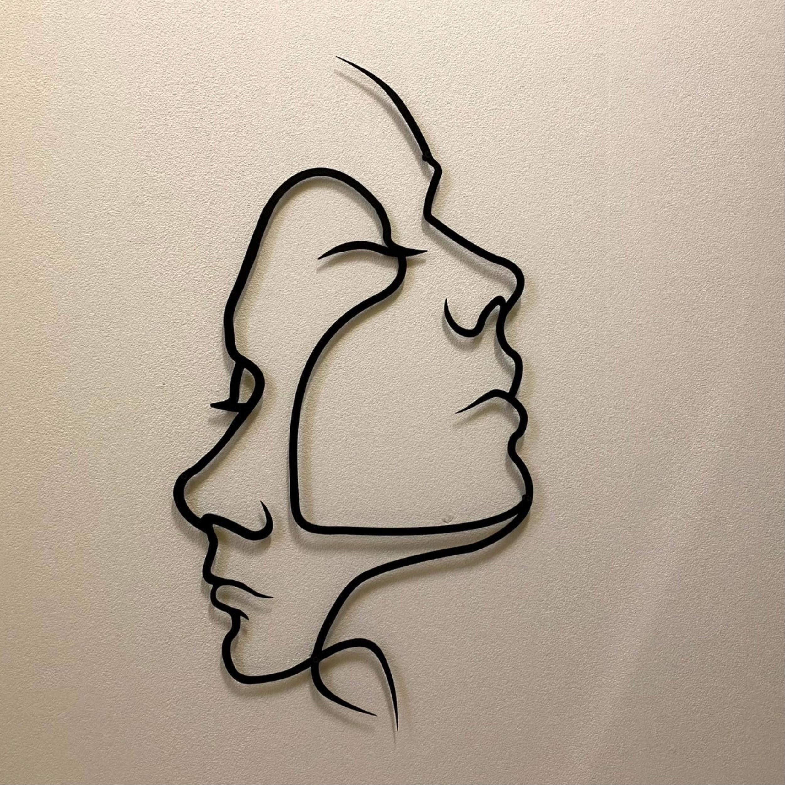Décoration murale en métal - Two Face 95x53 cm