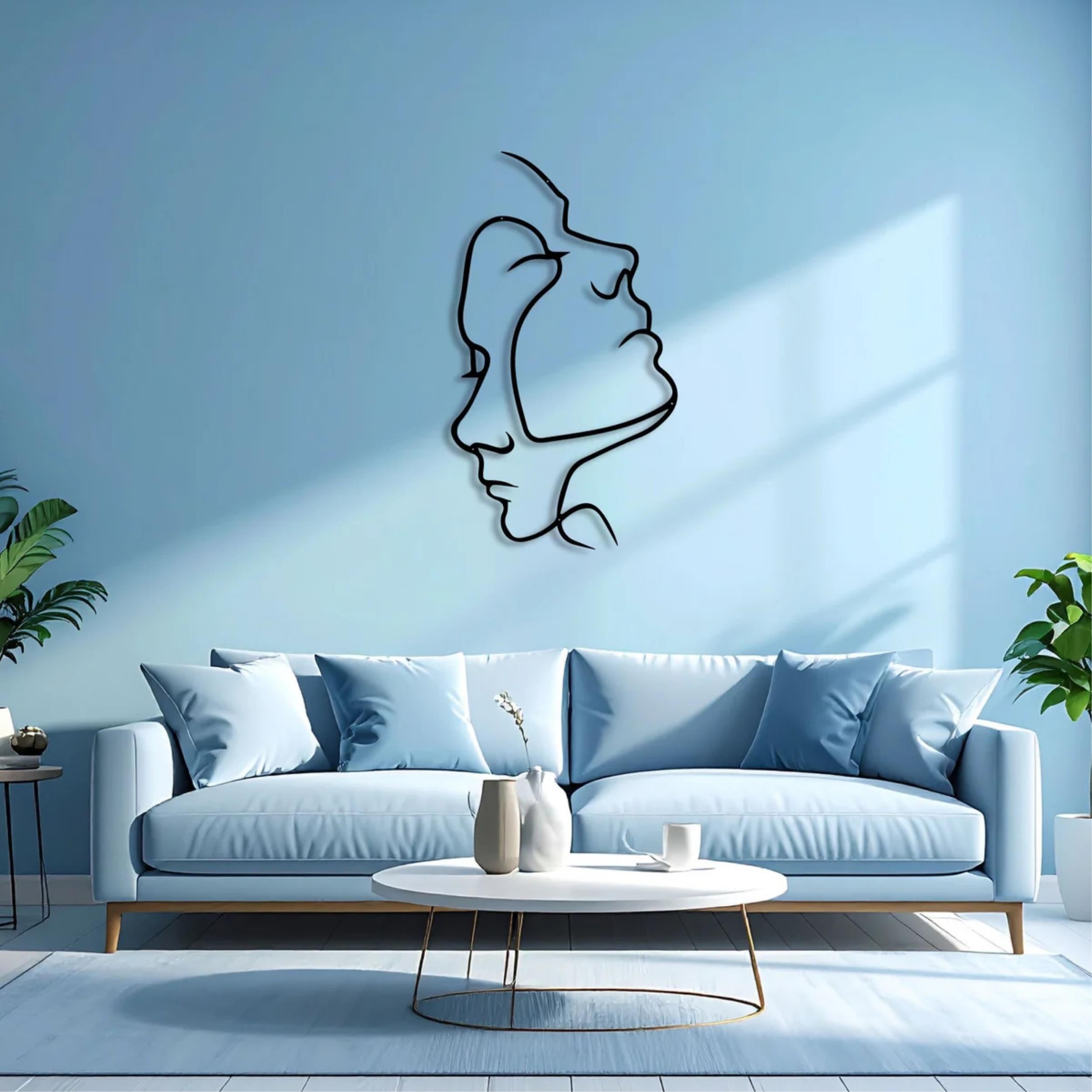 Décoration murale en métal - Two Face 95x53 cm