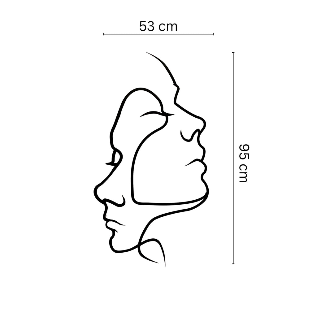 Décoration murale en métal - Two Face 95x53 cm