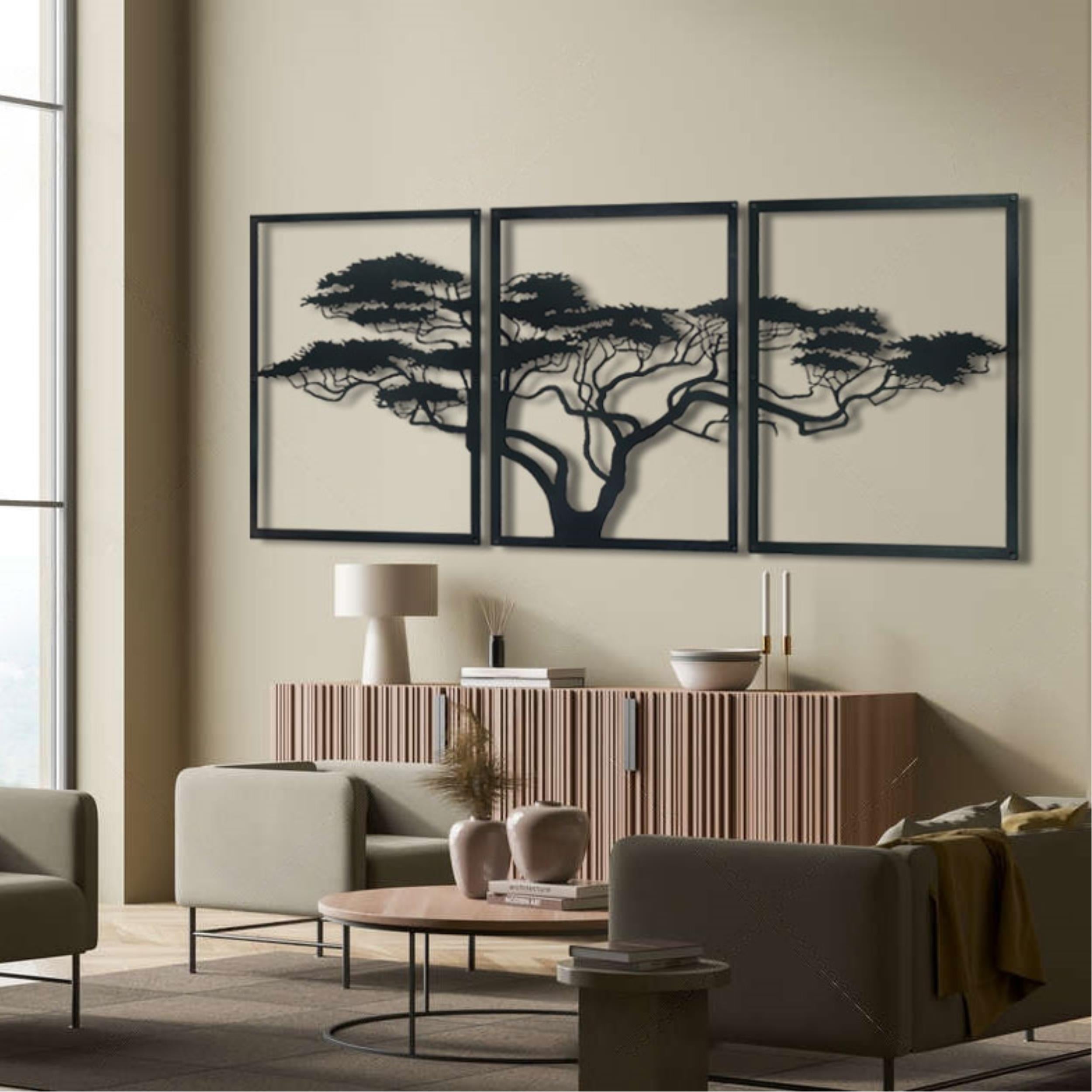 Décoration Murale Métal - Arbre Africain 150x74 cm