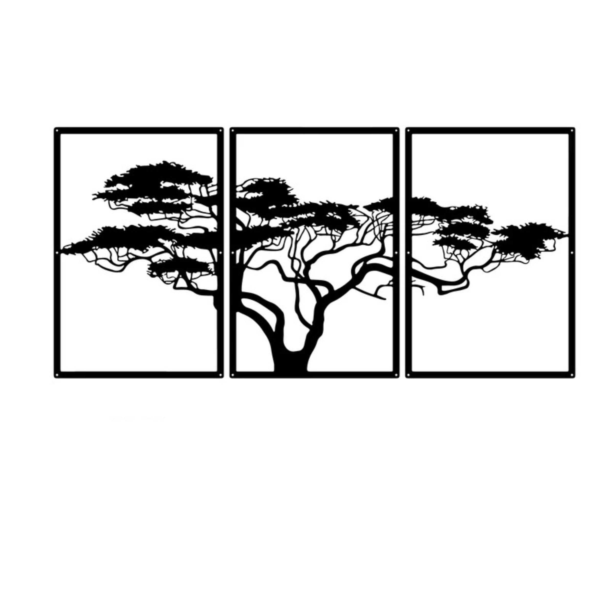 Décoration Murale Métal - Arbre Africain 150x74 cm