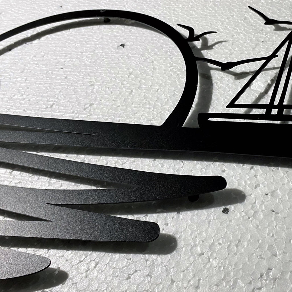 Décoration murale en métal - Soleil Levant 90x44 cm
