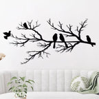 Decortieliving - Metal Wall Art - Birds on the Branch 60x30 Cm