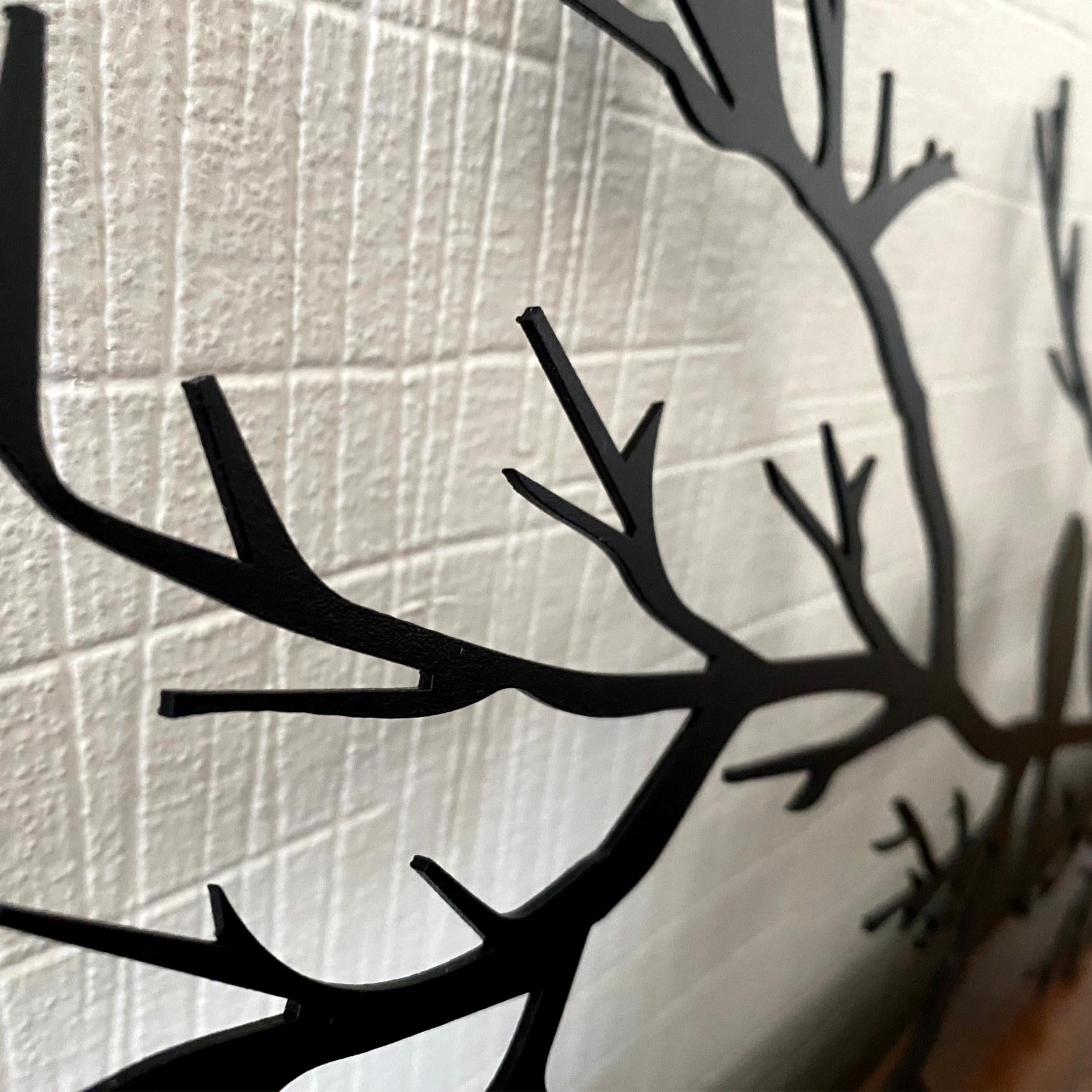 Décoration Murale en Métal - Oiseaux sur la Branche 60x30 Cm