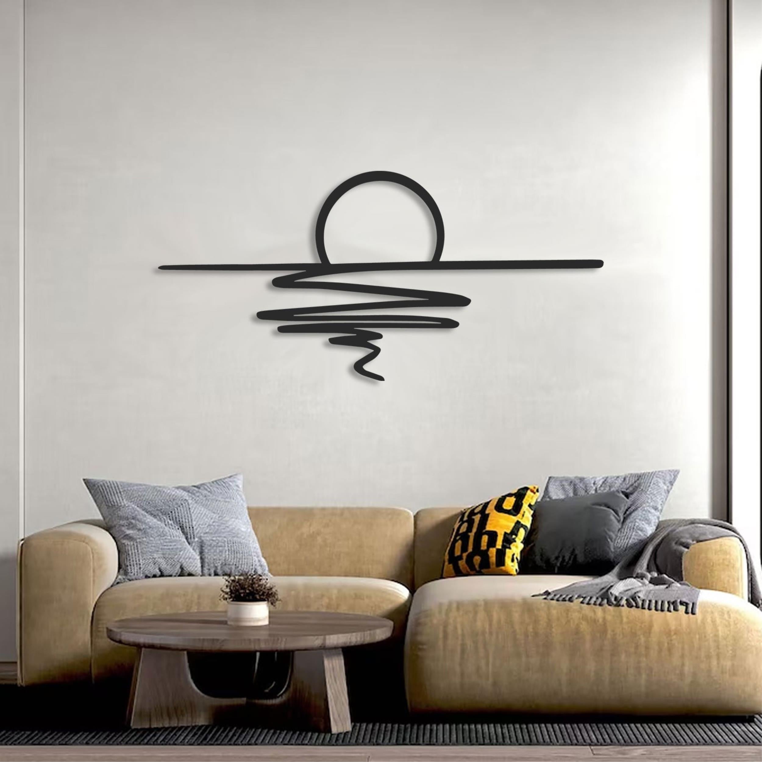 Décoration Murale Métal - Coucher de soleil 120x56 Cm