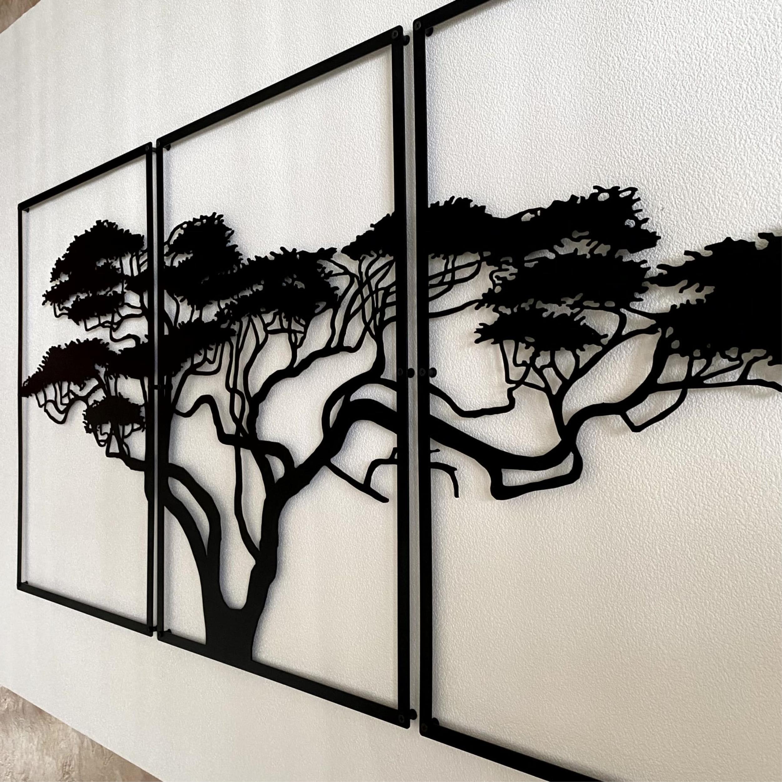 Décoration murale métallique - Arbre africain 120x60cm