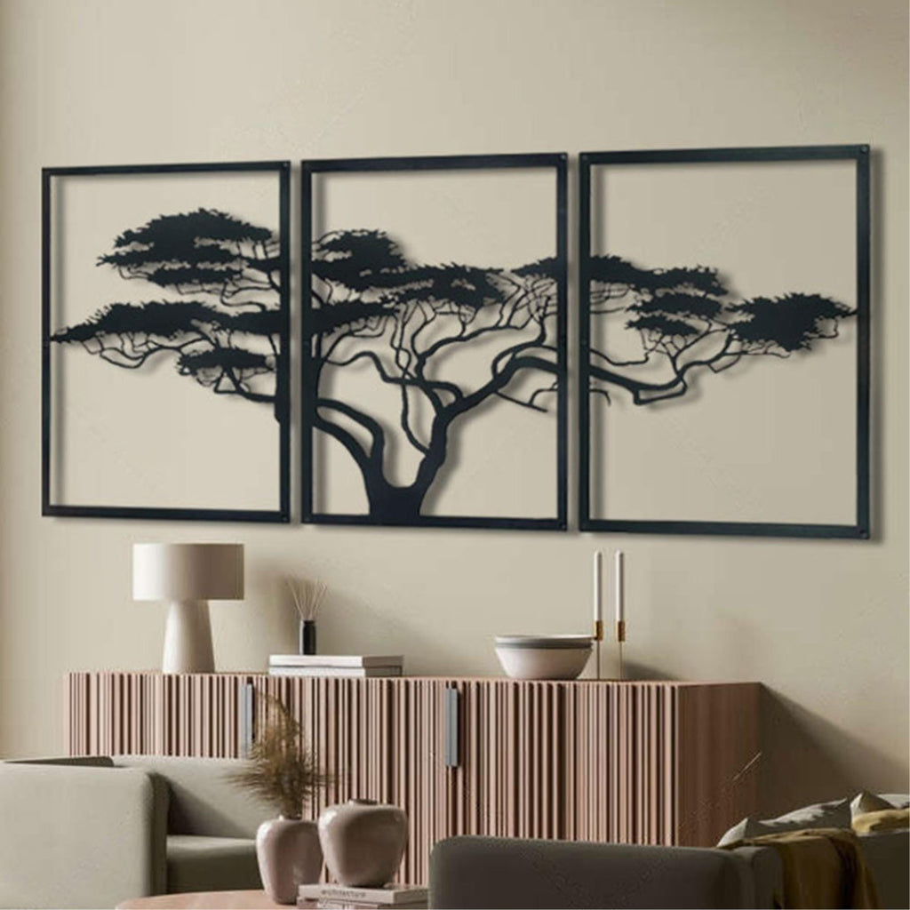 Décoration murale métallique - Arbre africain 120x60cm