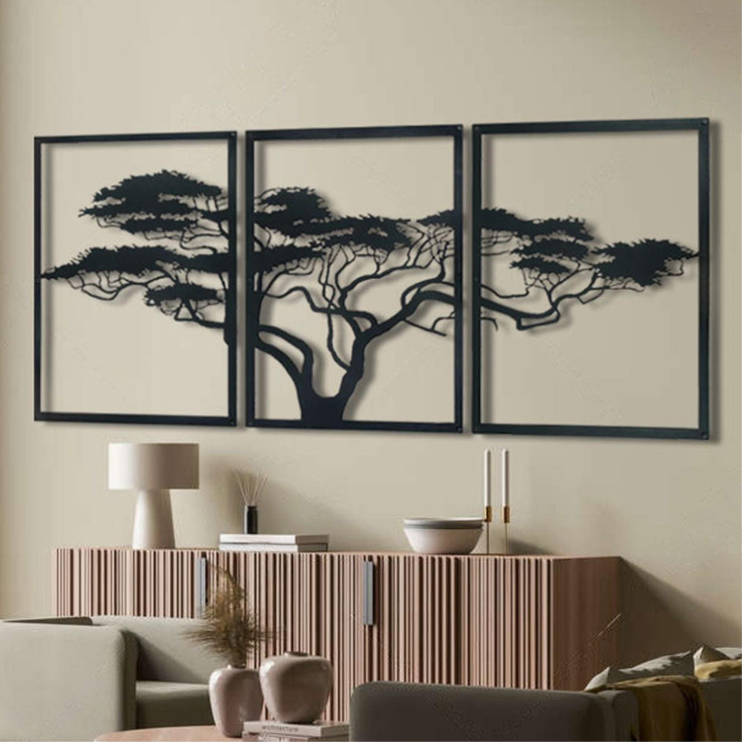 Décoration murale métallique - Arbre africain 120x60cm