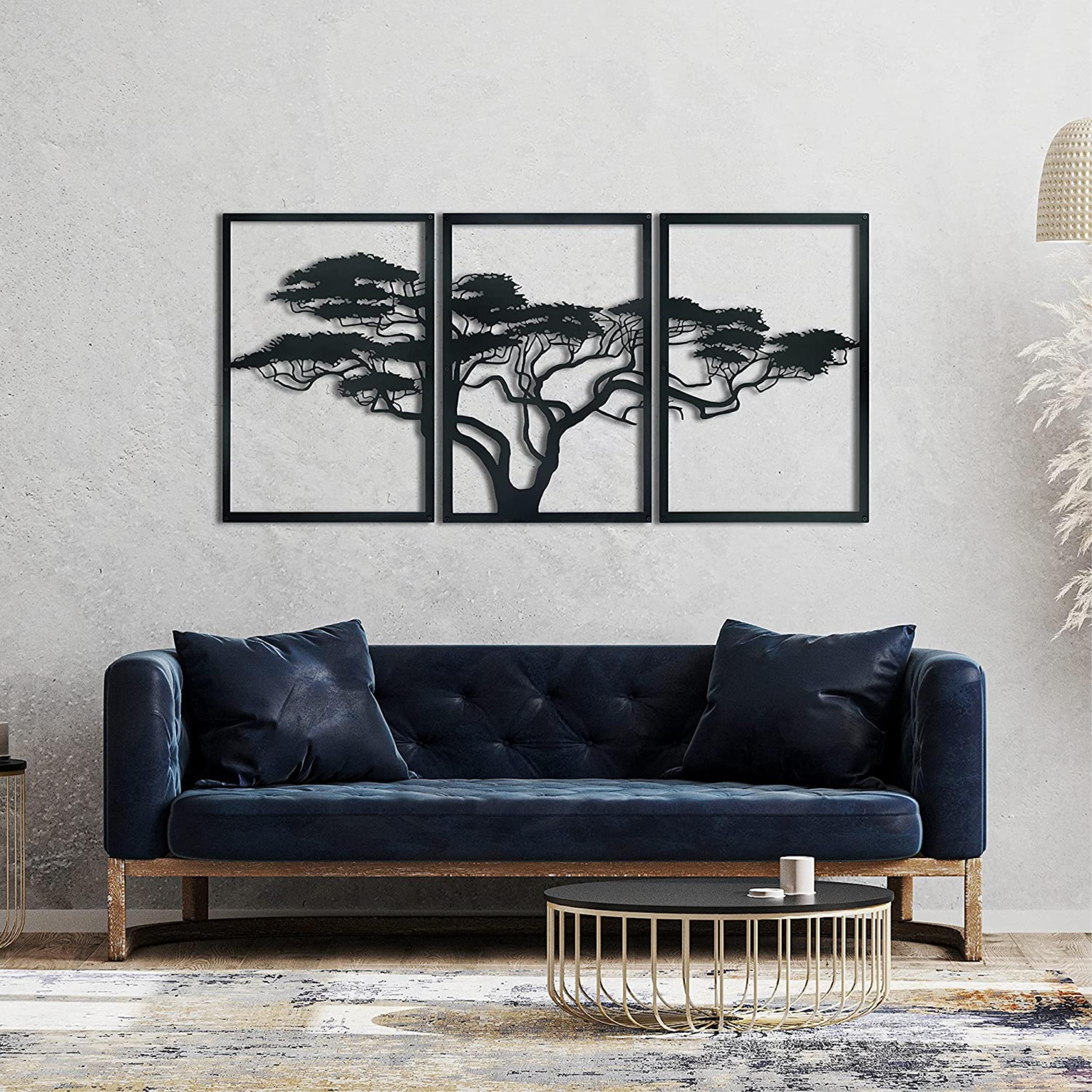 Décoration murale métallique - Arbre africain 120x60cm