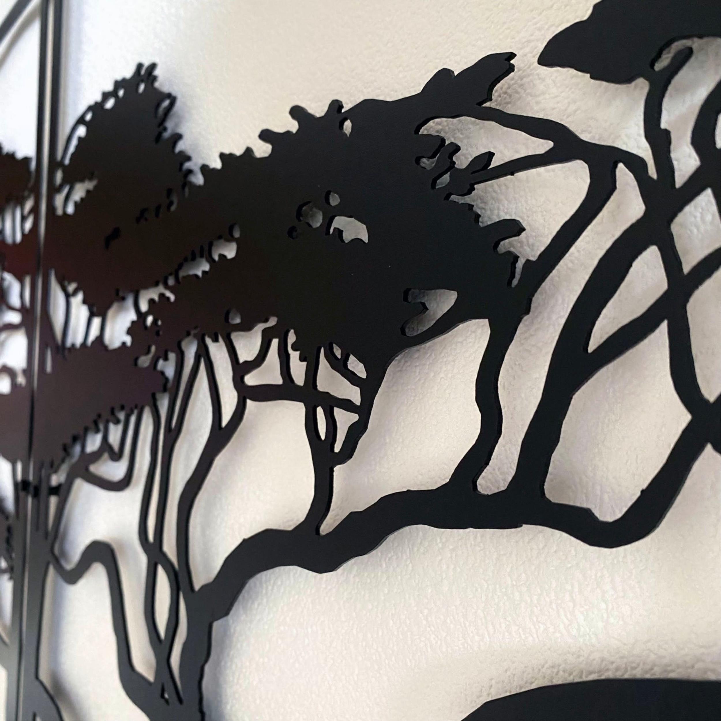 Décoration murale métallique - Arbre africain 120x60cm