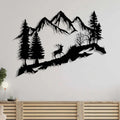 Décoration murale en métal - Cerf dans la forêt 75cm