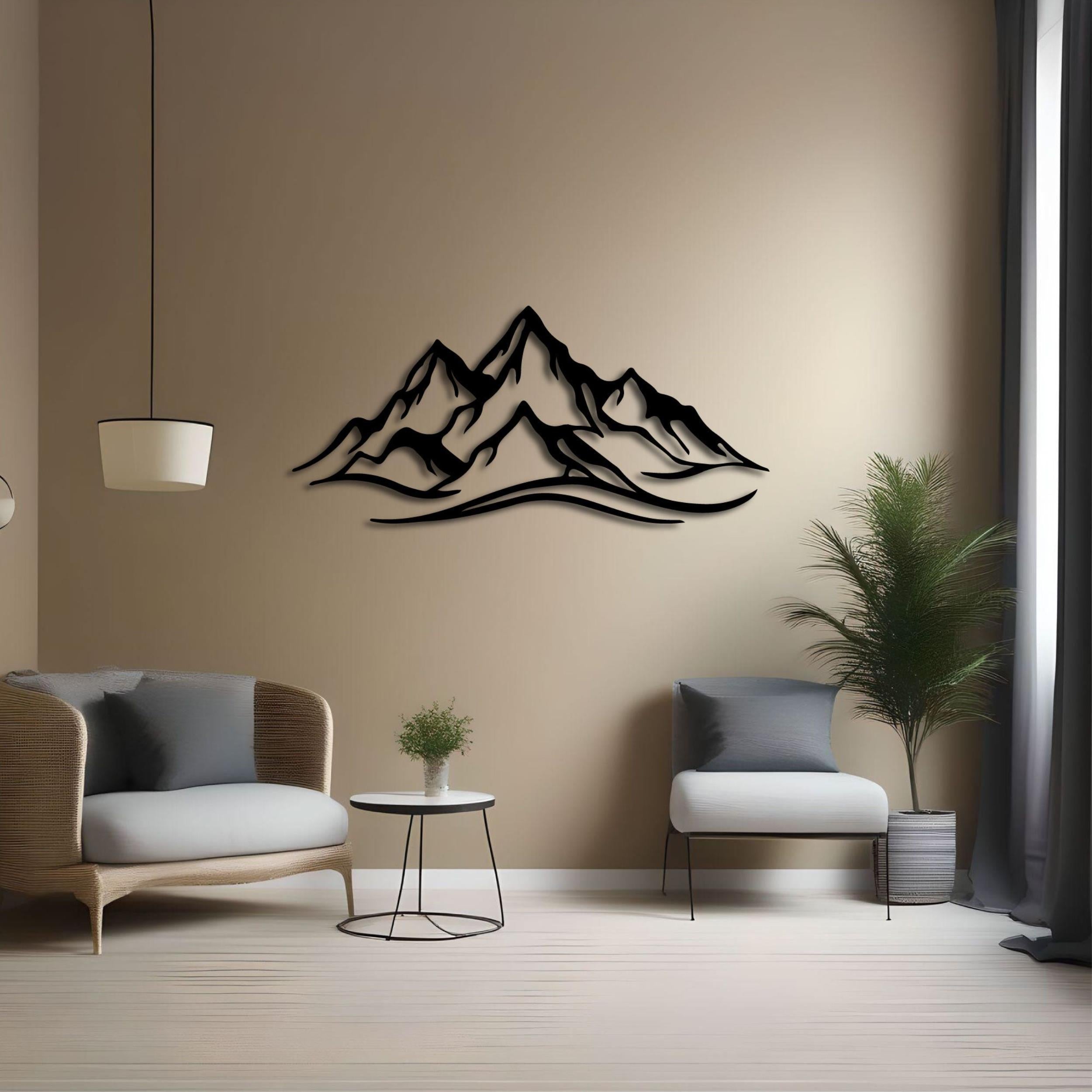 Décoration murale en métal - Montagne 120 cm