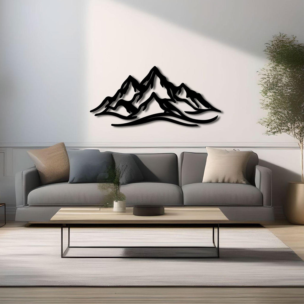 Décoration murale en métal - Montagne 120 cm