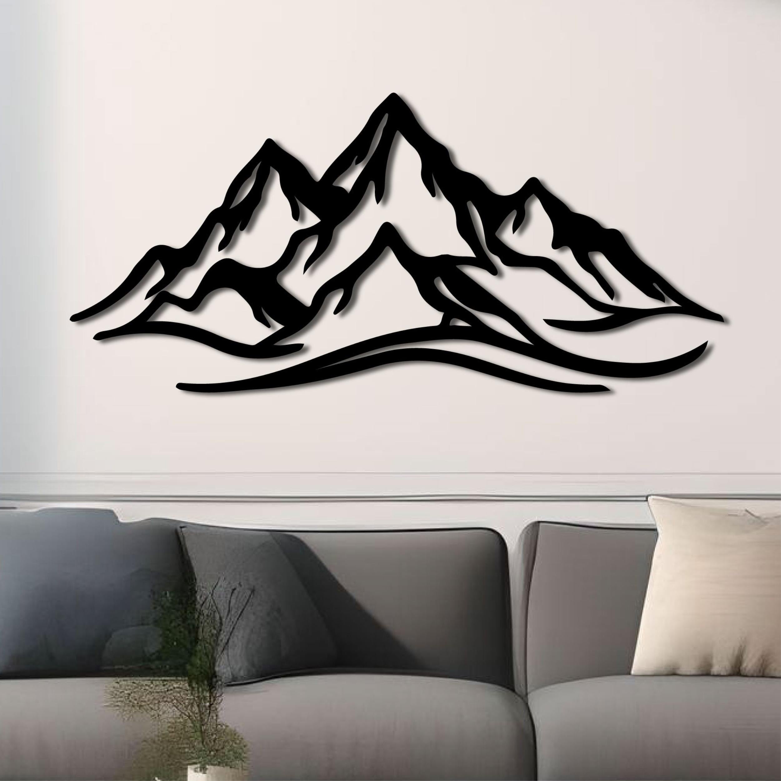Décoration murale en métal - Montagne 120 cm