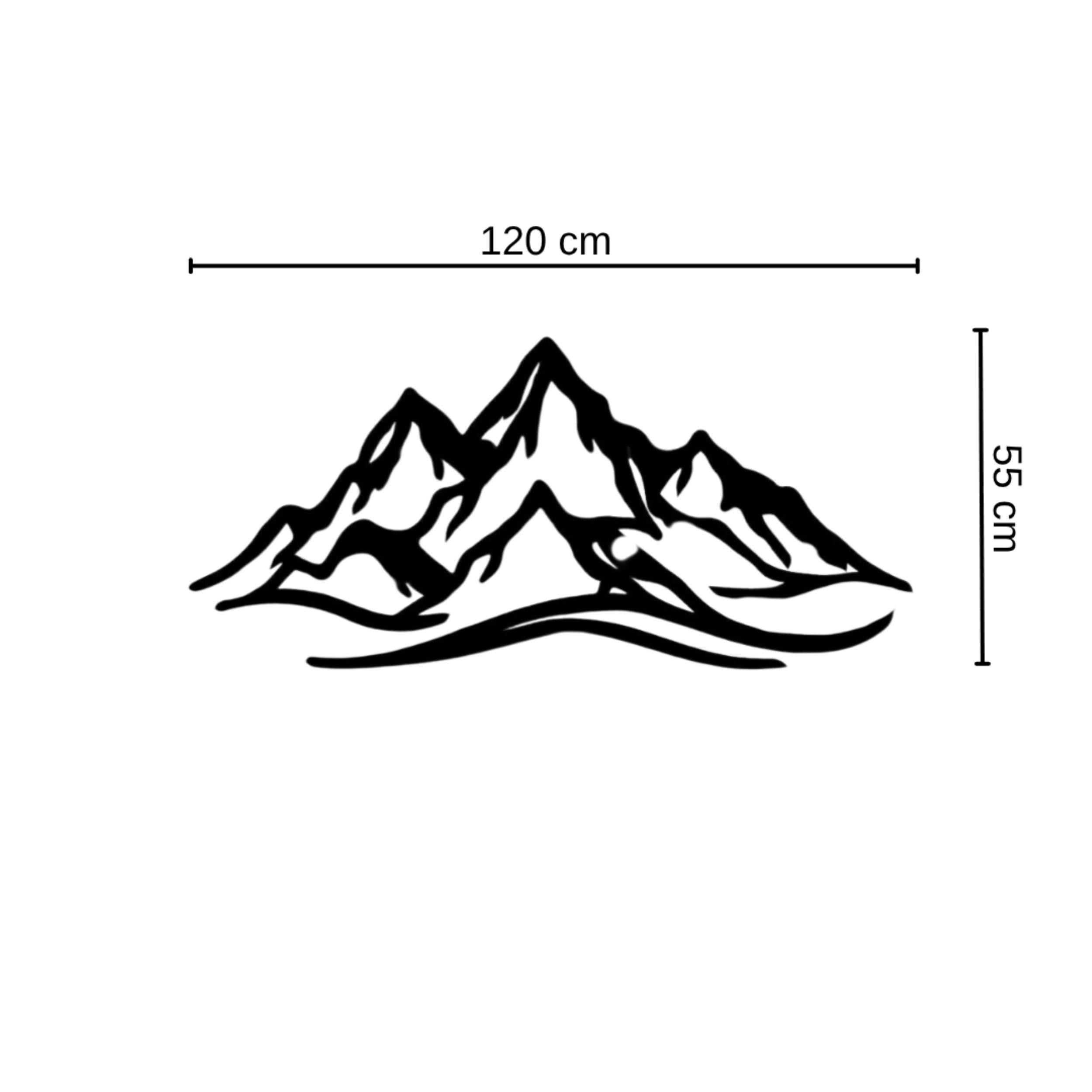 Décoration murale en métal - Montagne 120 cm
