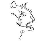 Decortieliving - Metal Wall Art - Cat Lover 70x44 Cm