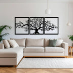Decortieliving - Metal Wall Art-Triptych Platanus 60 Cm