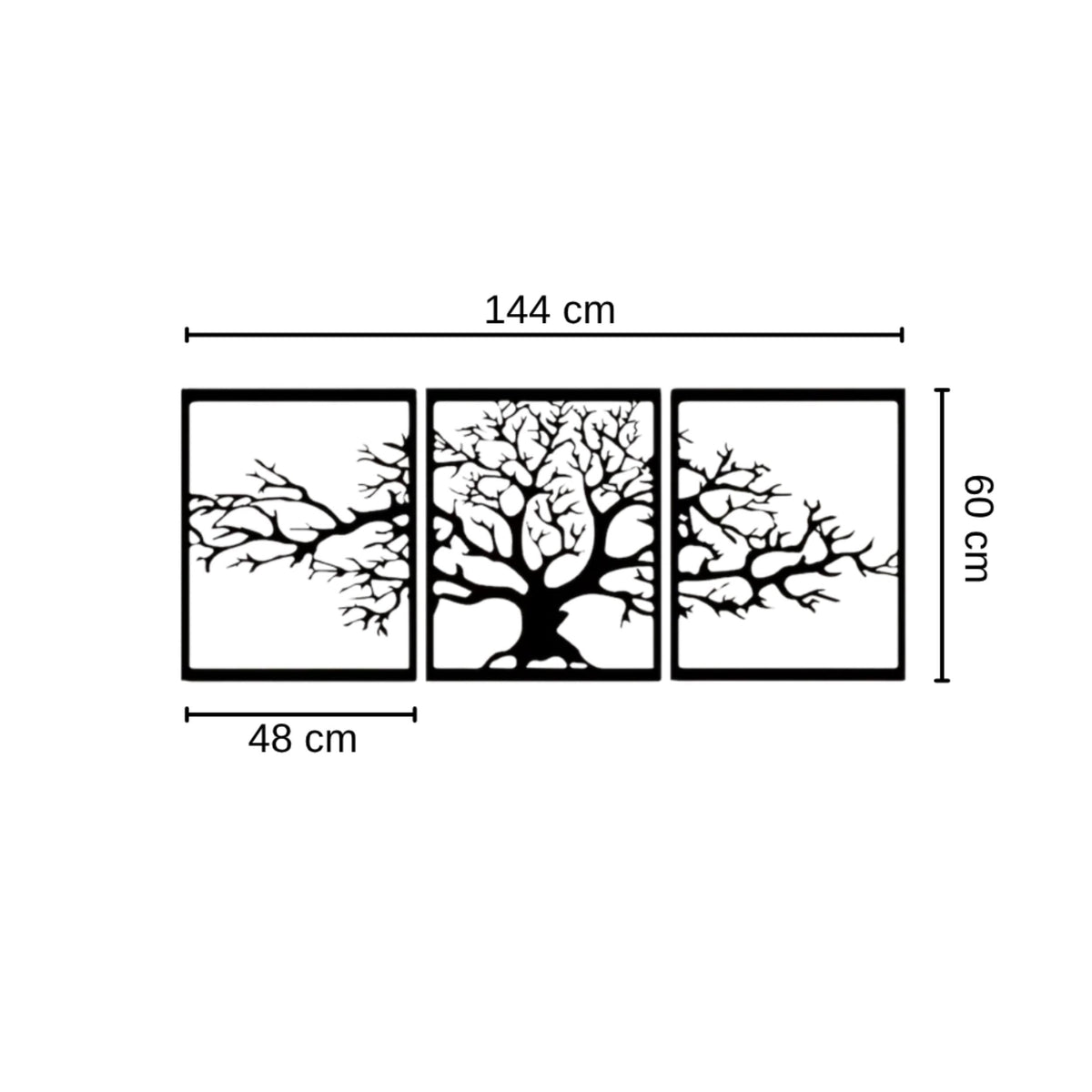 Decortieliving - Metal Wall Art-Triptych Platanus 60 Cm