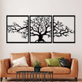 Triptyque mural métallique Platane 74cm