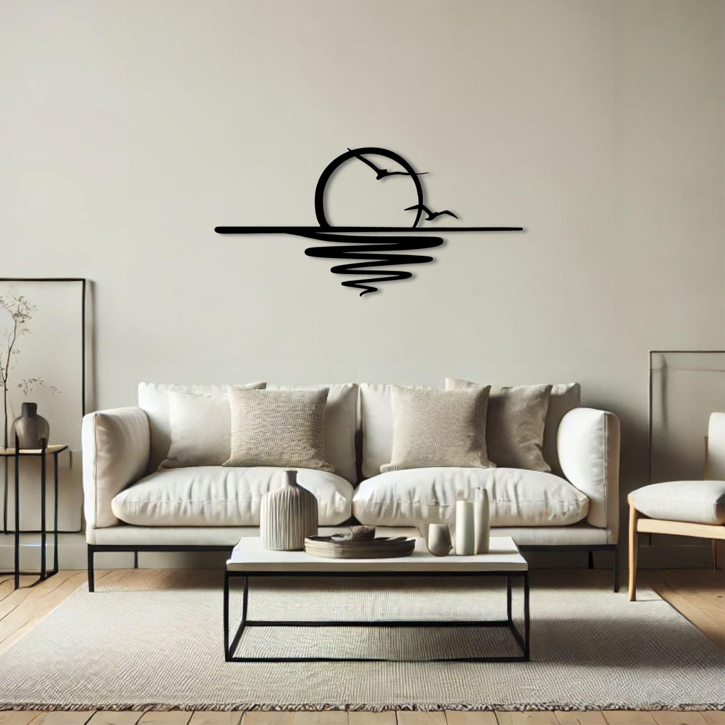 Décoration murale en métal - Le Soleil 120x55cm