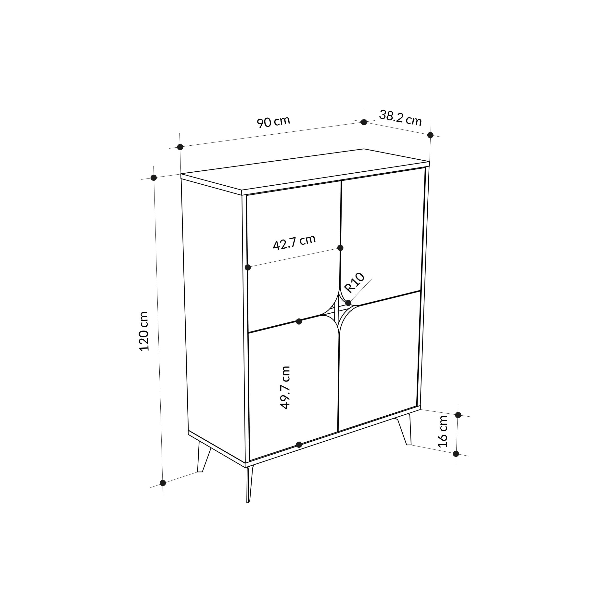 Decortieliving - Spark Multipurpose Hallway Cabinet 90 cm